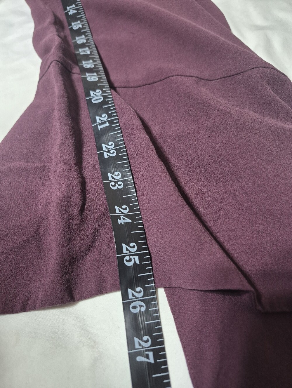 Eileen Fisher XL 100% Silk Wide Leg Pants Plum Purple Pull On - Picture 11 of 13